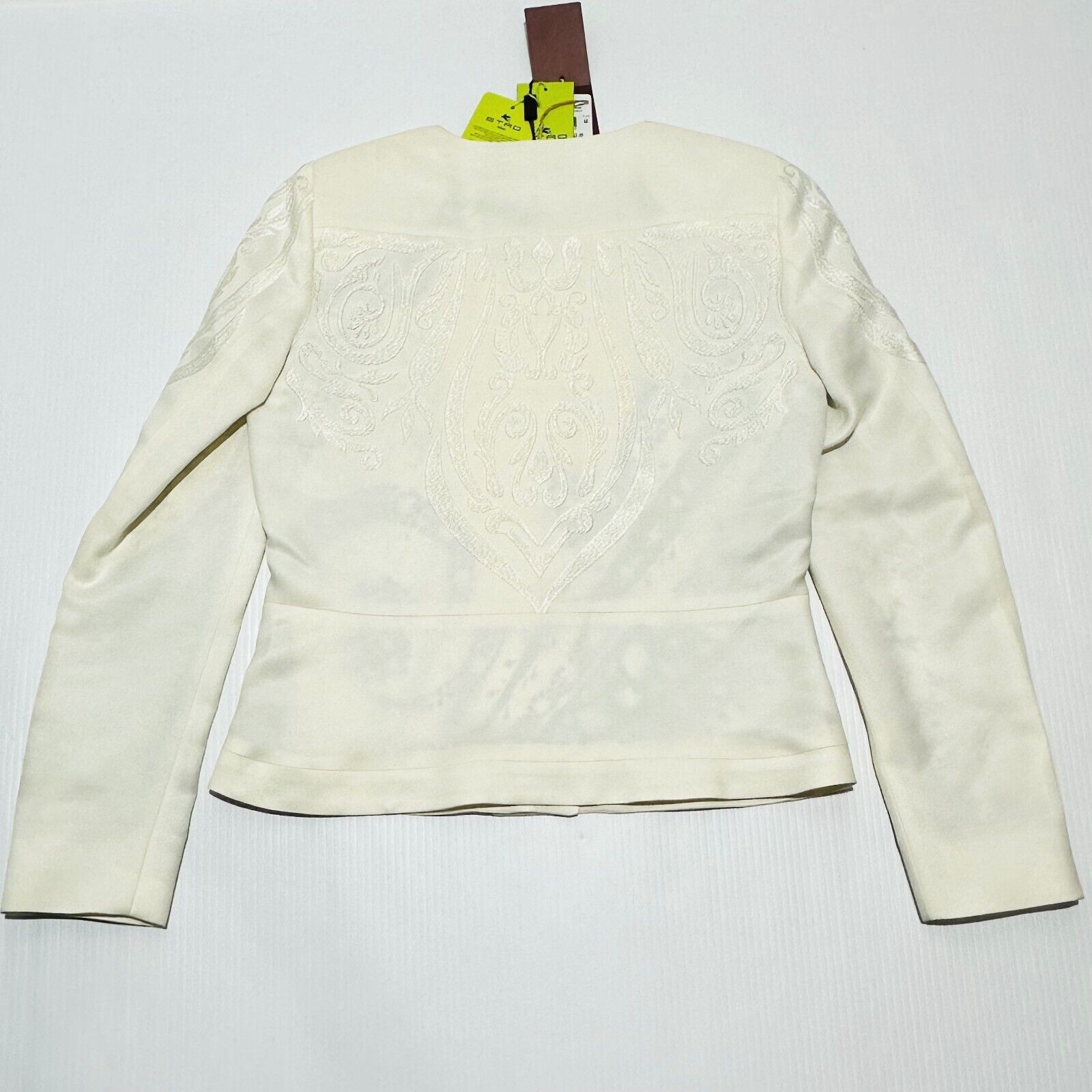ETRO 44 US/8 Milano Jacket White Silk Lined embroidered Button Front NWT $3550 image 2
