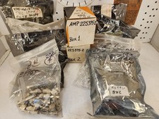 Large Lot of RF / Coaxial Ham Radio Connectors primarily AMP BNC and TNC OEM NOS