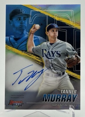 Tanner Murray 2021 Bowman's Best Refractor On-Card Auto B21-TM Tampa Bay Rays