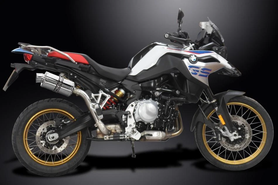 BMW F850GS F750GS 2017-2024 Echappement KIT-Silencieux 225mm Ovale Inox - Photo 3/4