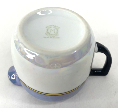 NORITAKE Lusterware Iridescent CREAMER Blue Yellow with Green Mark 2.5" Diameter - Picture 6 of 9