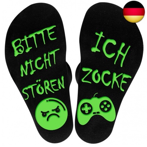 QXRXN Socken mit Spruch Bitte Nicht Stören Ich Zocke, Lustige Gaming Socken - Bild 1 von 7