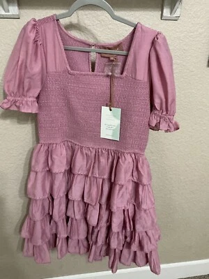 Vestido para mujer Jessakae Free Spirit con volantes nuevo con etiquetas talla XL malva - Imagen 1 de 4