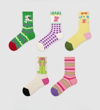 5 pairs of cartoon bunny girl socks gift box for cotton socks for women
