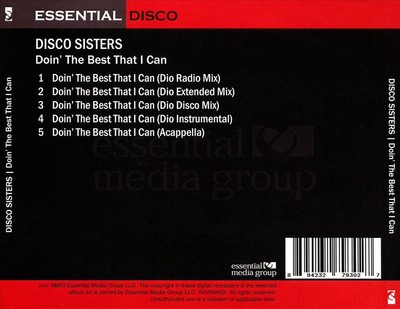DISCO SISTERS DOIN' THE BEST THAT I CAN NEW CD