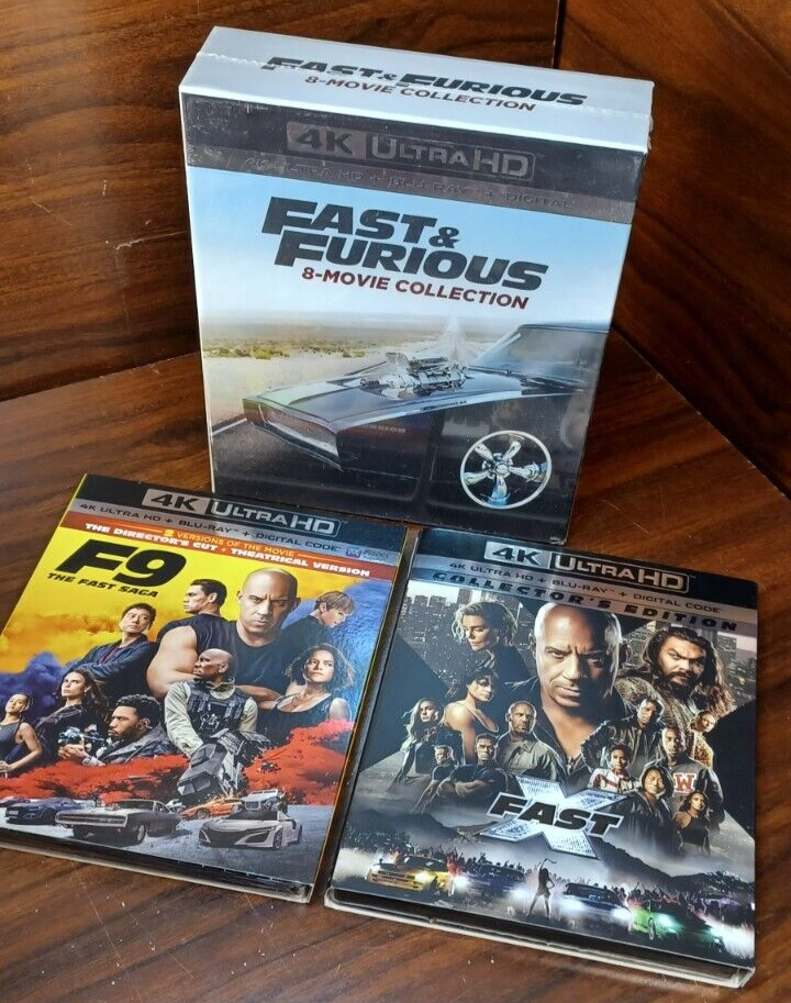 Fast Furious 10-Movie Collection (4K+Blu-ray) NEW-w/Slipcovers
