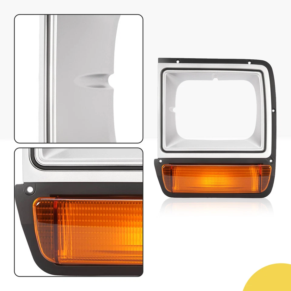 Par de bisel de faros aptos para camioneta Dodge con luz de estacionamiento en esquina Foto 3 de 4
