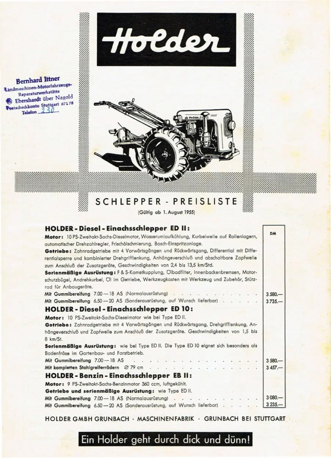 holder einachser ED 10 Diesel reviediert eBay