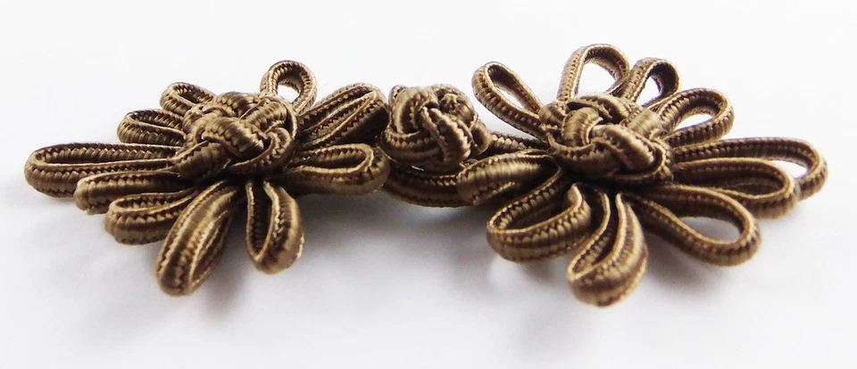 Cierres de botones de ranas-tapo oscuro-4"x2"-flor de ángel - 1 par/paquete - #FG4754 Foto 3 de 4