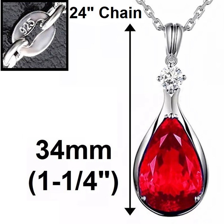 Pendentif En Hématite Naturelle Rouge - Argent 925, Fermoir Serti - 2 Pouces, Neuf Sans Emballage