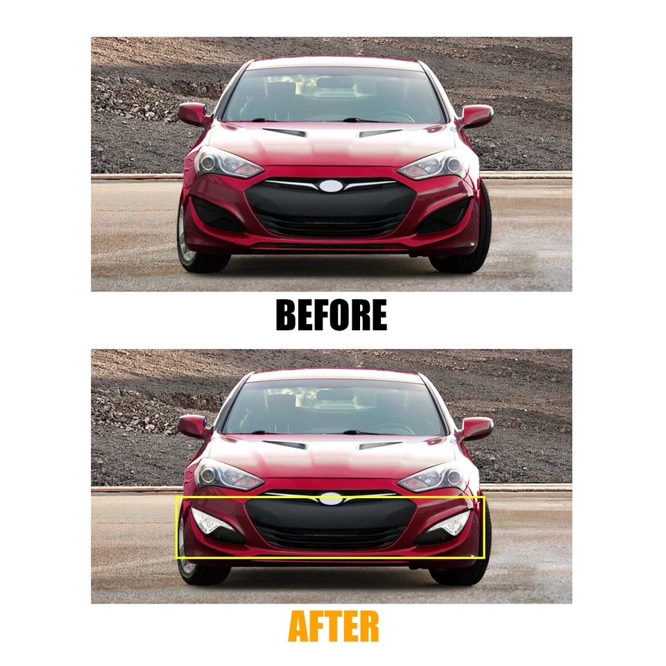 New Fog Lamp Light Cover Connect LH RH Set for Hyundai Genesis Coupe 13-17 Foto 3 de 4