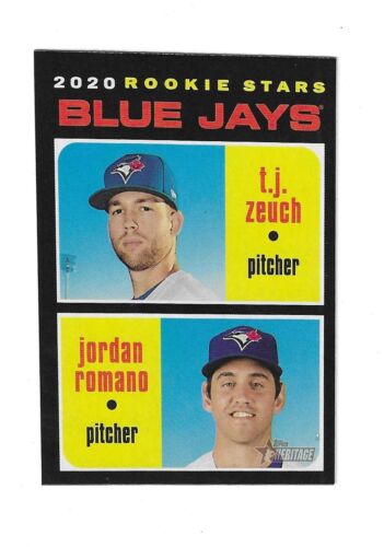 2020 Topps Heritage 2020 Blue Jays Rookie Stars T. J. Zeuch/Jordan Romano #376 - Picture 1 of 1