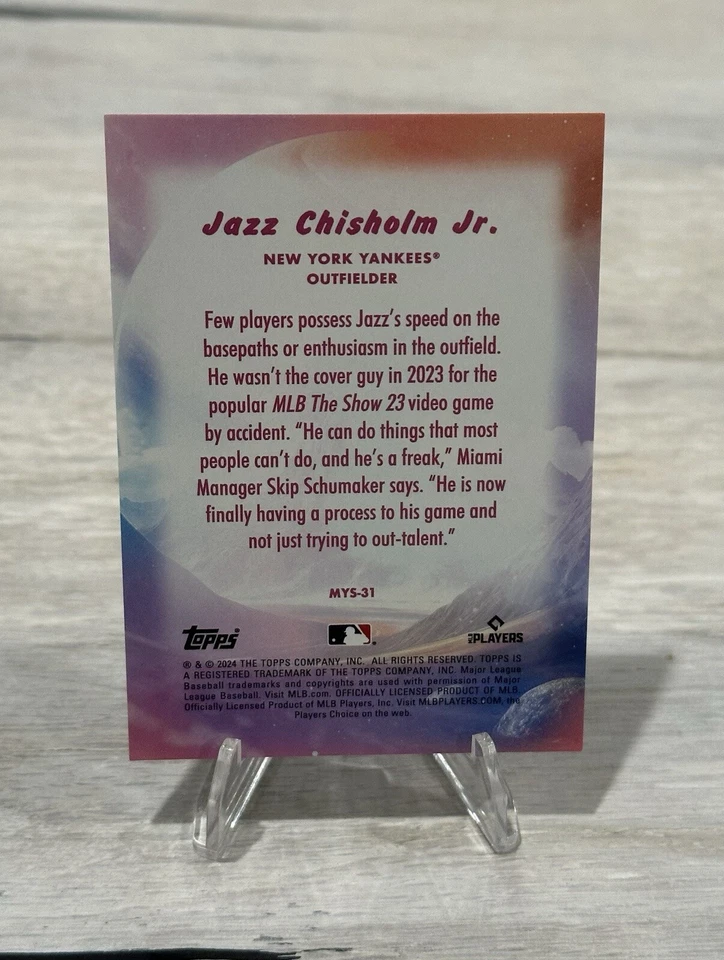 Jazz Chisholm 2024 Topps Update #MYS-31 Mystical Gold /75 Parallel NY Yankees - Image 2 of 2