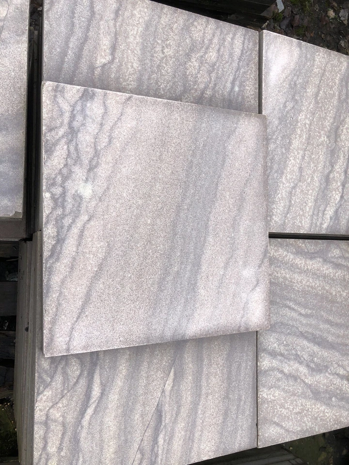 Terrassenplatten Naturstein Sandstein Hell Braun 40x40cm Gemasert  1 Qm - Bild 4 von 4