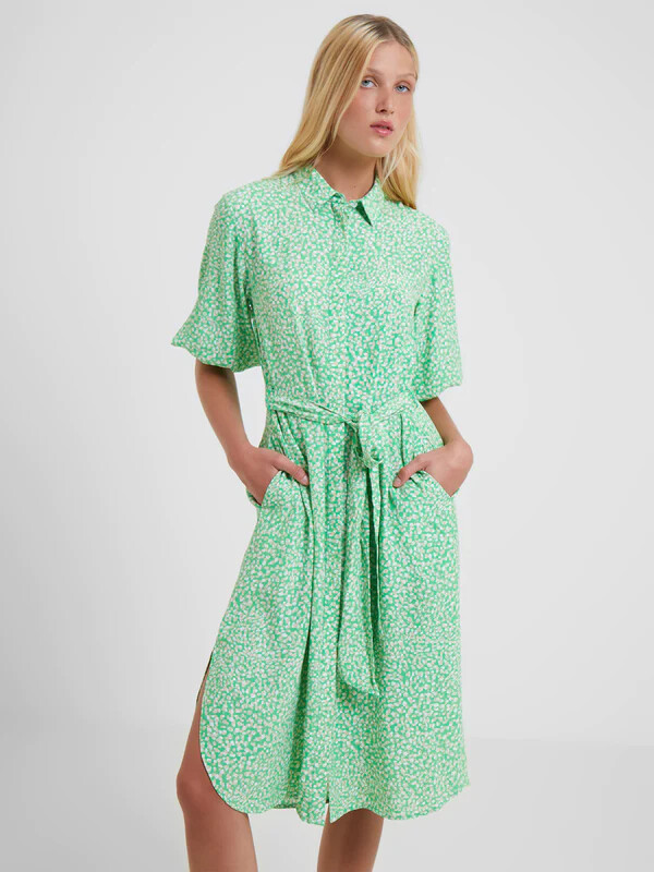 french connection green shirt dress Metallic Green Ruched Tight Mini Dress with Train – Dressesforparty main image 0