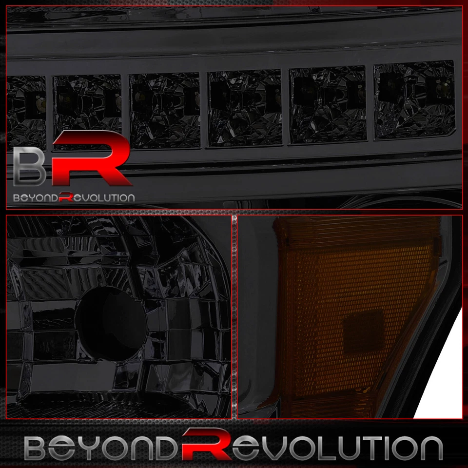 For 2011-2016 F250 F350 F450 Super Duty Smoke Lens Halo Projector LED Headlights Foto 4 de 4