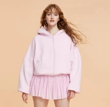 Blogilates Women's Marshmallow Full Zip Hooded Sweatshirt Target Excl. - Pink M