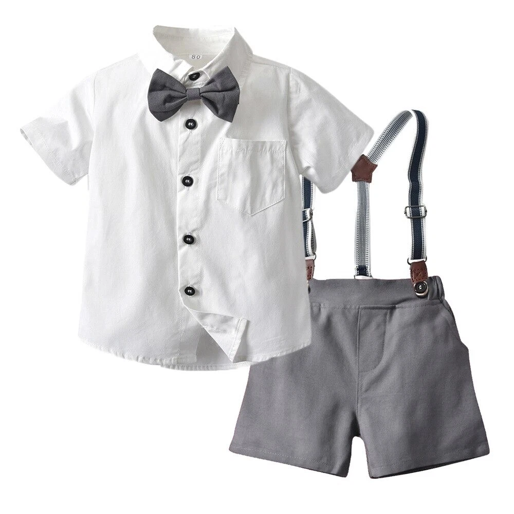 conjunto de camisa de manga corta con y shorts con tirantes niños eBay