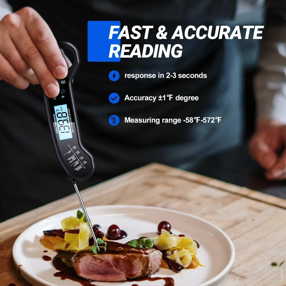 Meat Thermometer Digital, Instant Read Meat Thermometer for Grill and Cooking...