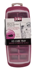 Joie Ice Cube Tray Covered Spill Proof Lid Flip & Fill Tab Purple Pink - New!