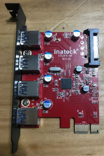 Carte d'extension Inateck SuperSpeed 4 ports PCI-E vers USB 3.0 KTU3FR-4P NEUVE DANS SA BOÎTE - Photo 1 sur 9