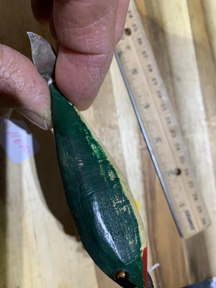 Antiguo señuelo de pesca vintage Plufeger herido minnow (11670) Foto 4 de 4