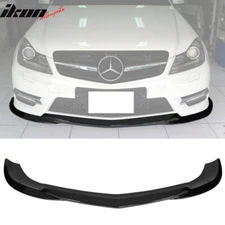 Fits 12-14 Benz W204 C Class GH Style Front Bumper Lip Spoiler ABS Gloss Black