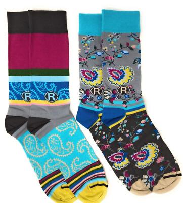 Dub & Drino France Men's Mix & Match Crew Socks, 2 Prs, Indian, US 8/12