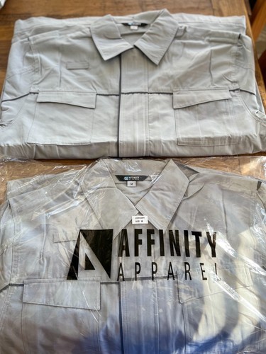 AFFINITY APPAREL Mens Uniform Windbreaker Jacket Grey Full Zip Size Medium - Picture 3 of 4