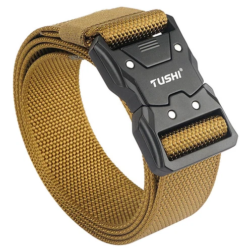 Men's Tactical Belt Hard Alloy Quick Release Buckle Soft Nylon Military Belt - Picture 15 of 38