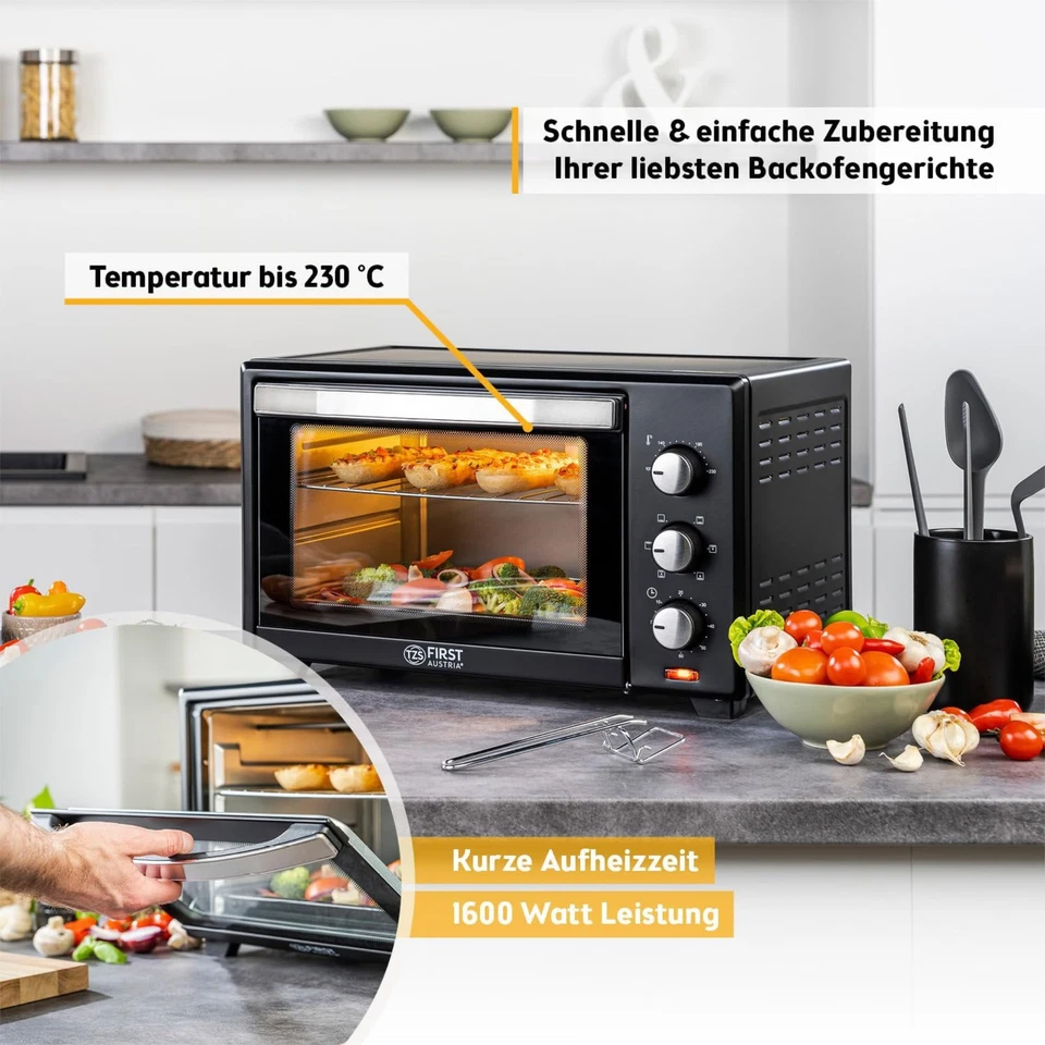 Mini Backofen 30 Liter Miniofen Umluft Minibackofen Freistehend TZS *B-Ware* - Bild 3 von 4