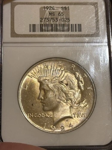 1924 Peace Silver Dollar NGC MS 65