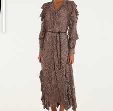 Farm Rio Dress Woman Size M leopard print