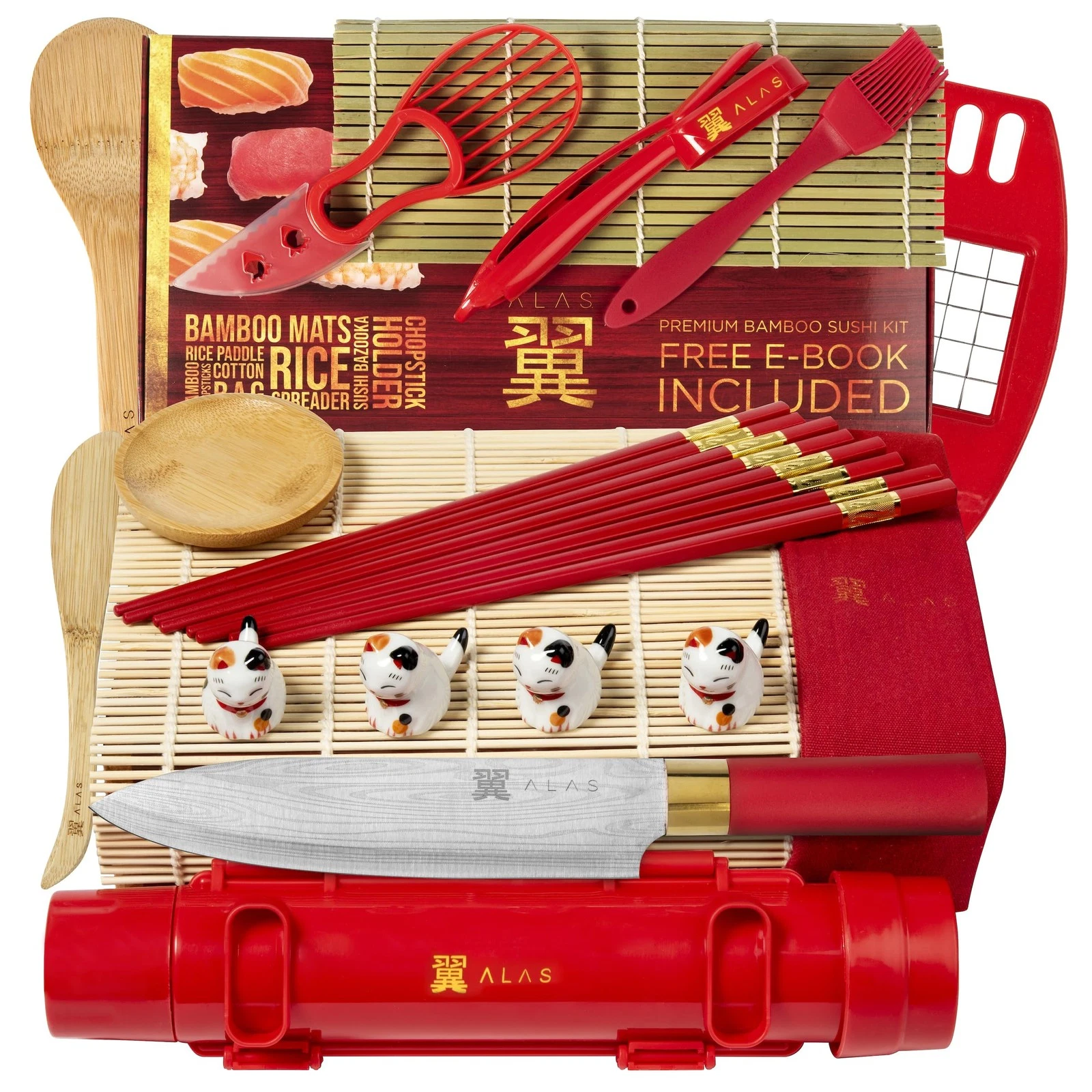 Alas Christmas Gifts Sushi Making Kit- Complete Kit Medium, Red
Opens in a new window or tab