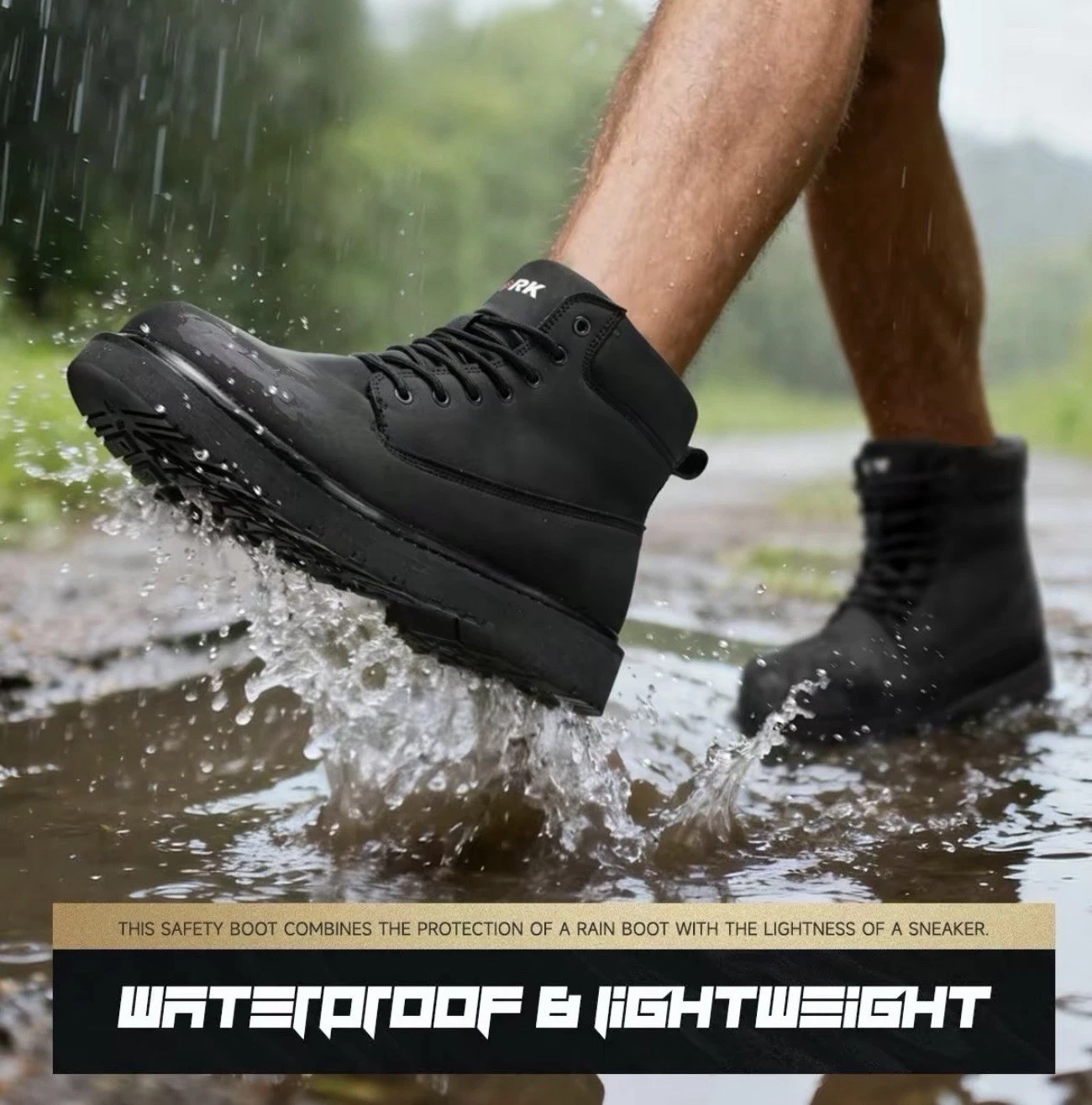 LARNMERN Soft Toe Work Boots Men Waterproof Non Slip Hiking Tactical Motorcyc...
