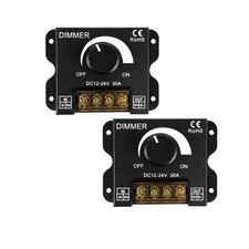 2PCS LED Strips Dimmer Switch DC12V-24V 30A PWM Dimming Controller for LED Strip