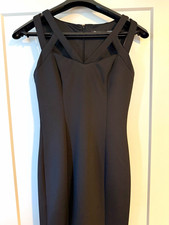 GUESS Women’s Black Bodycon Long Dress Size 8 Sleeveless V-Neck Strappy