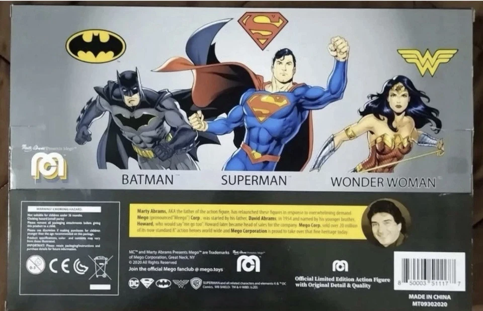 Mego DC Comics  Super-Hero 3 Pack Batman Superman Wonder Woman - Image 2 of 4