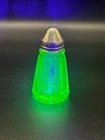 Hazel Atlas Uranium Glass Salt Shaker Vaseline Depression Glass Glows Under UV