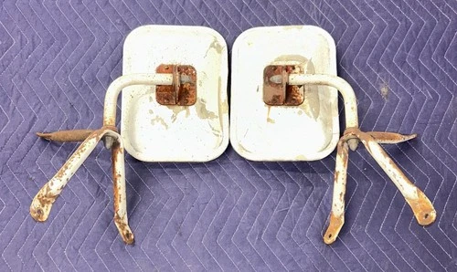 67 72 CHEVY GMC TRUCK  TOW MIRRORS SET PAINTED WHITE PATINA C20 C10 #6772PAT
