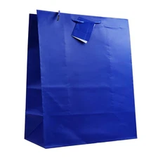 Allgala Dark Blue Gift Bags 13x10x5.5" – 12 Pack Large with Handles for Events