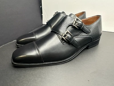 Mezlan Size 8 M Fits US 9 Leather Strap Monk Black Spain Shoes MEN'S - Image 1 of 4