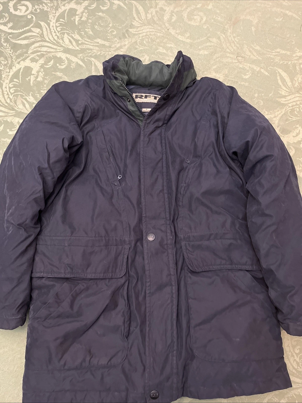 Vintage RFT by Rainforest Men’s Down Filled Puffer Jacket in Blue Medium