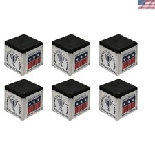 Half Dozen Strong Black Pool Cue Chalk - Made in USA for Precision Play