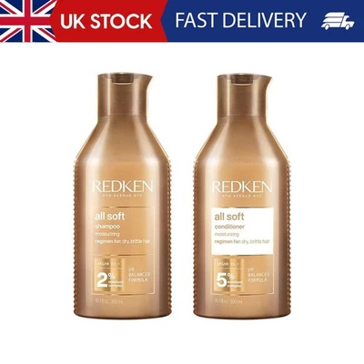 REDKEN All Soft, Shampoo and Conditioner Set, for Dry Hair, Argan Oil, Intense S
