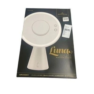 Impressions Luna Espejo de Maquillaje y Lámpara de Noche con Altavoces Bluetooth en Blanco - Imagen 1 de 4
