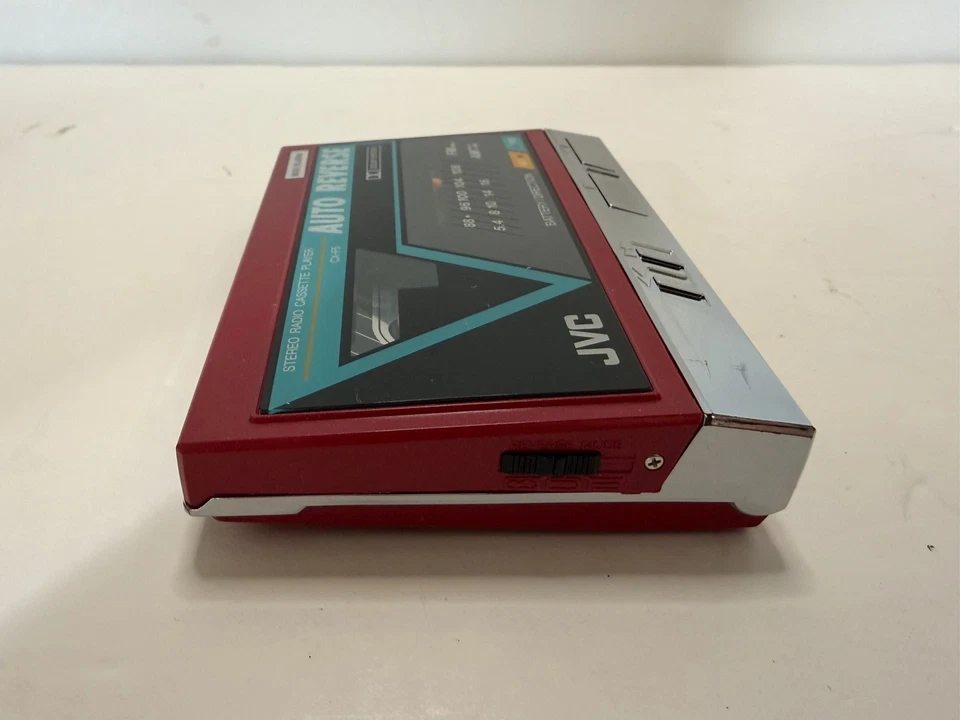 Reproductor de radio casete Walkman JVC CX-F5K rojo reversa automática con estuche - probado Foto 4 de 4