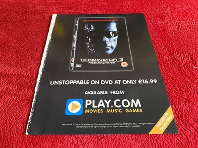 PAD61 DVD ADVERT 12X9 TERMINATOR 3 : RISE OF THE MACINES.