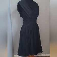 Vintage Black Marilyn Monroe Pleated Fit Flare Dress