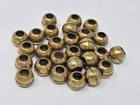 25 pcs VTG Gold Solid Raw Brass Metal Grooved Barrel Beads 10mm Crafts Jewelry
